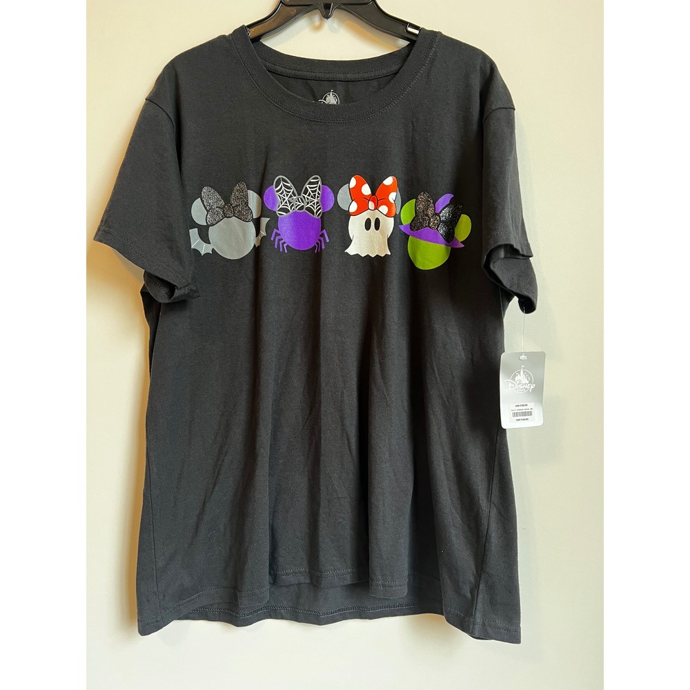 Disney Store Halloween Minnie Bat‎ Witch Ghost Graphic T Shirt 2XL Black NWT